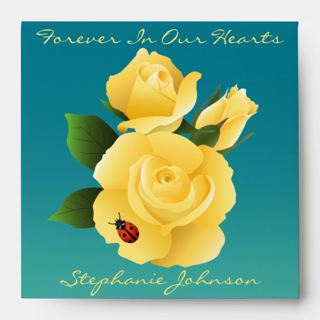 Yellow Roses Memorial Seed Packets Envelope (Front)