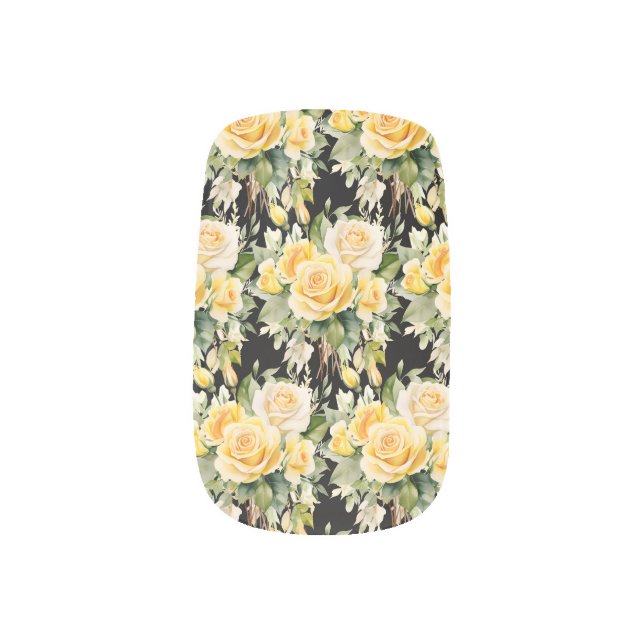 Yellow Roses Minx Nail Art (Right Thumb)