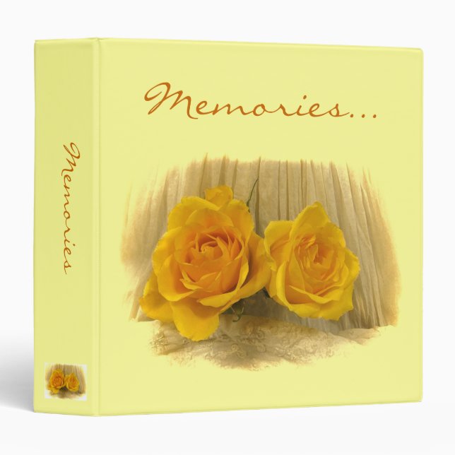 Yellow Roses on Lace Binder (Front/Spine)