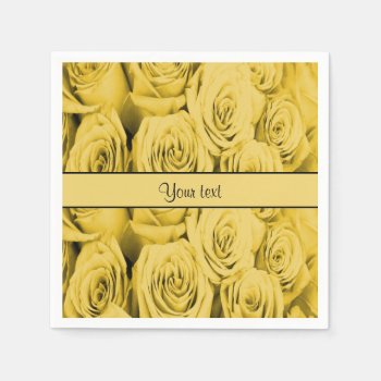 Yellow Roses Paper Napkins by kye_designs at Zazzle