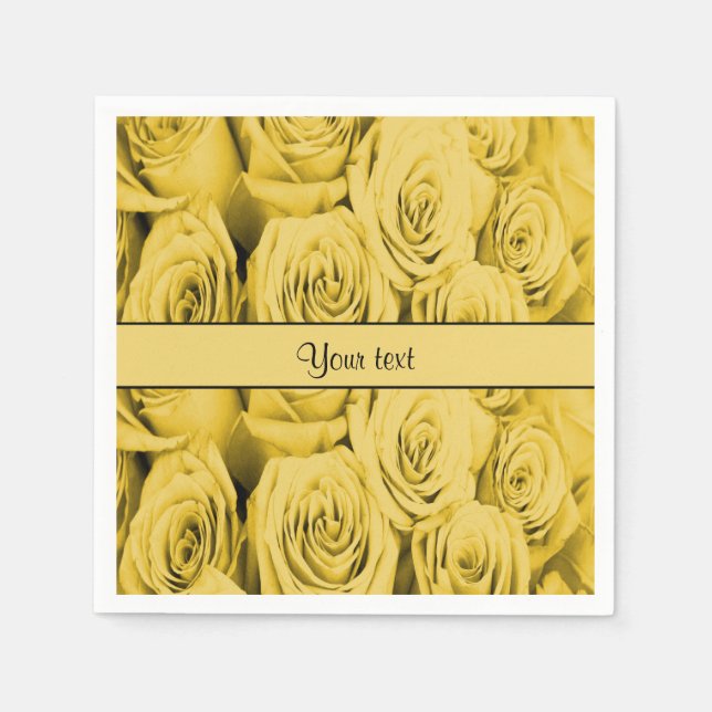 Yellow Roses Paper Napkins (Front)