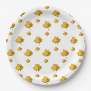 Yellow Roses Paper Plates
