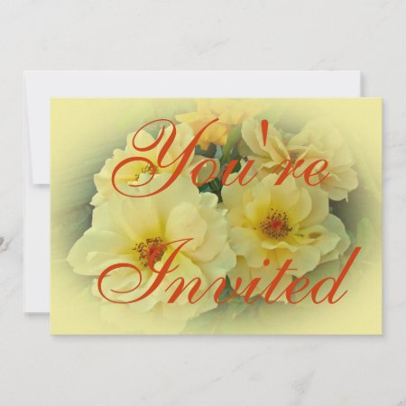 Yellow Roses Party Invitation