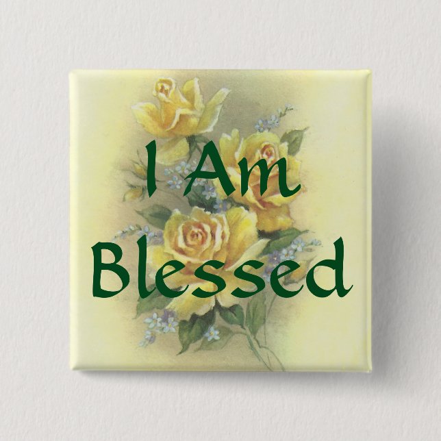 Yellow Roses Pinback Button (Front)