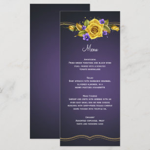 Yellow Roses Purple Violets Gold Menu