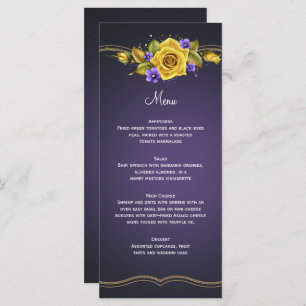 Yellow Roses Purple Violets Gold Menu