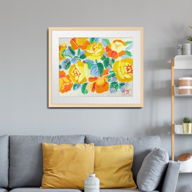 Yellow Roses | Raoul Dufy Framed Art (Living Room 3)