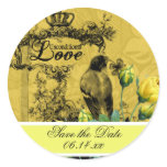 Yellow Roses Save the Date Stickers