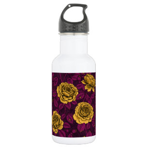 Yellow roses stainless steel water bottle