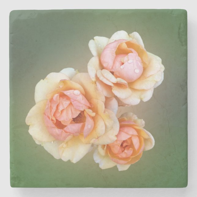 yellow roses stone coaster (Front)