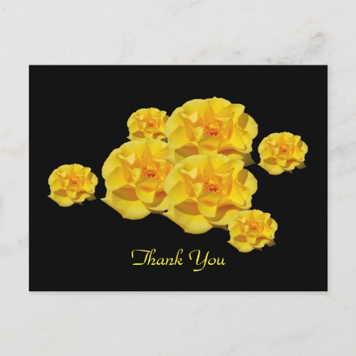 Yellow Roses thank you postcard