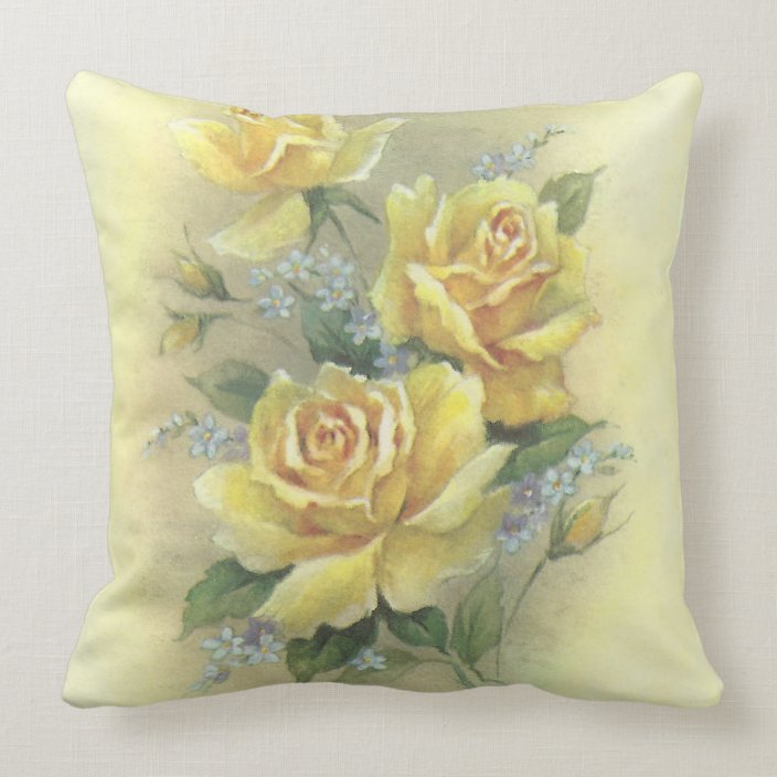 Yellow Roses Throw Pillow