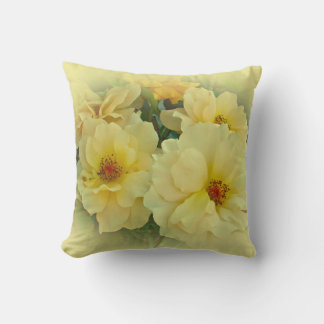 Yellow Roses Throw Pillow