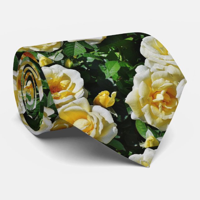 Yellow Roses Tie (Rolled)