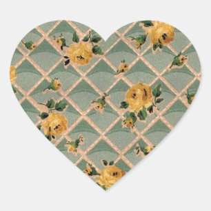 Yellow Roses Vintage Wallpaper - Sticker