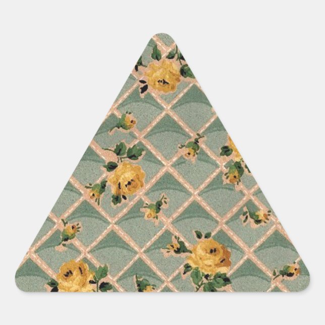 Yellow Roses Vintage Wallpaper - Sticker (Front)