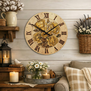 Yellow Roses - Wall Clock 