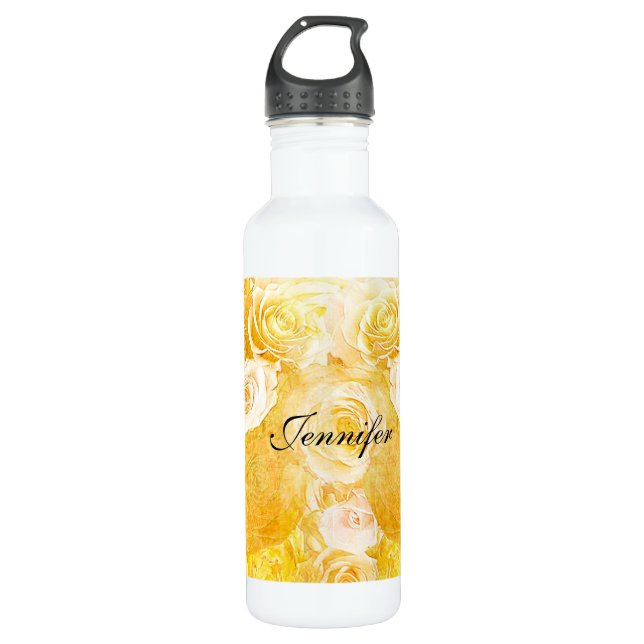 Yellow Roses Water Bottle (Front)
