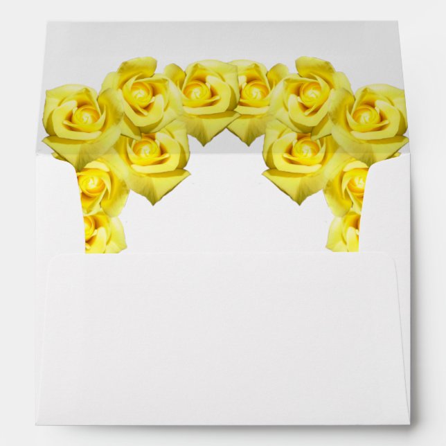 Yellow Roses Wedding 5x7 Wedding Invitation  Envelope (Back (Bottom))
