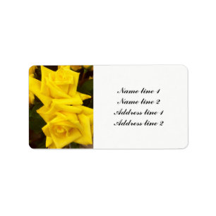 Yellow roses wedding address labels