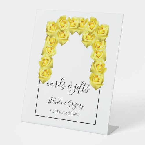 Yellow Roses Wedding Cards  Gifts  Pedestal Sign