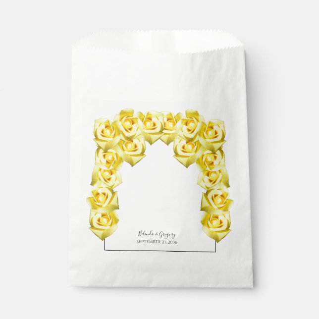 Yellow Roses Wedding   Favor Bag (Front)