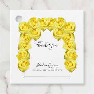 Yellow Roses Wedding Gift Favor Tags