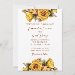 Yellow Roses Wedding Invitation