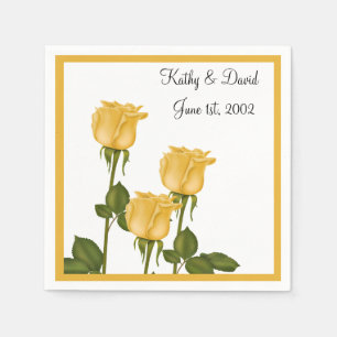 Yellow Roses (Wedding) Paper Napkins