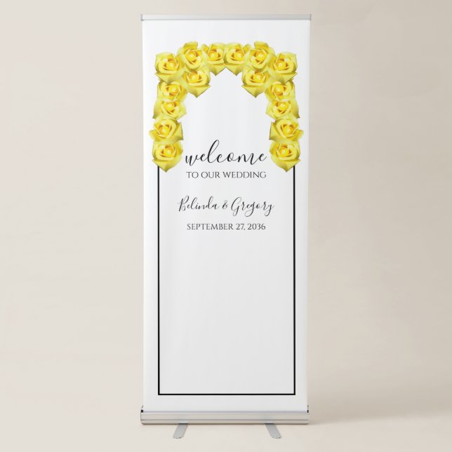 Yellow Roses Wedding Welcome Sign (Front)