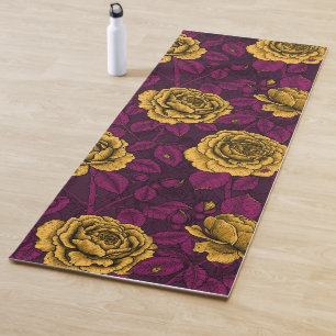 Yellow roses yoga mat