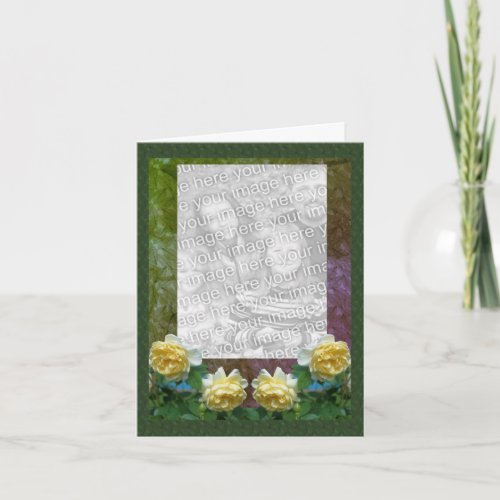 Yellow Roses Your Wedding Photo Thank You Card