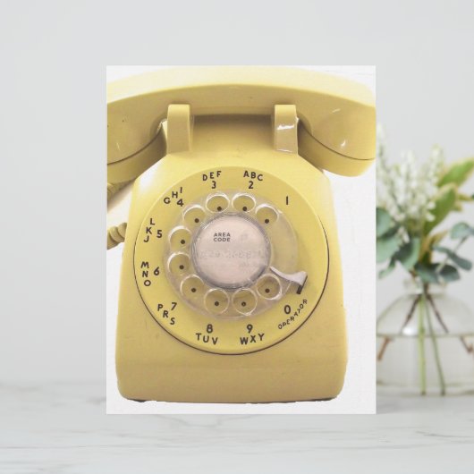 Yellow Rotary Phone (Standing Front)