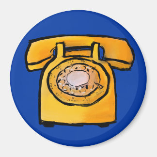Yellow Rotary Phone Magnet