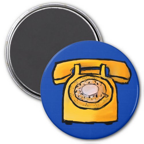Yellow Rotary Phone Magnet
