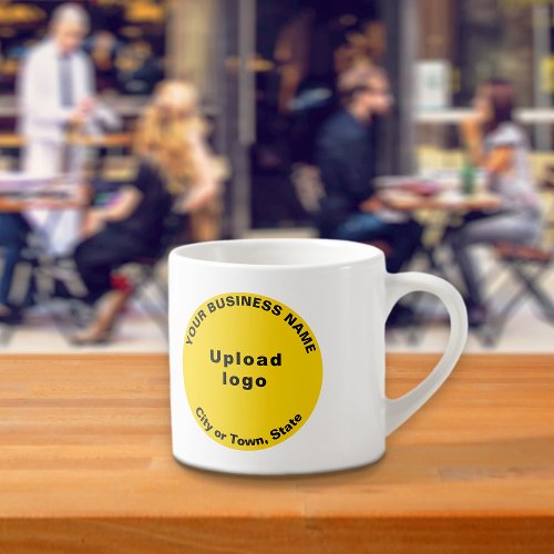 Yellow Round Business Brand on Espresso Mug