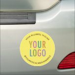 Yellow Round Car Bumper Magnet Custom Company Logo<br><div class="desc">Personalize this round car bumper magnet with your company logo and custom promotional text. You can easily customize the yellow background to another color. Available in other shapes. The round magnet is available in sizes 3 inch,  5 inch,  and 7 inch. No minimum order quantity and no setup fee.</div>