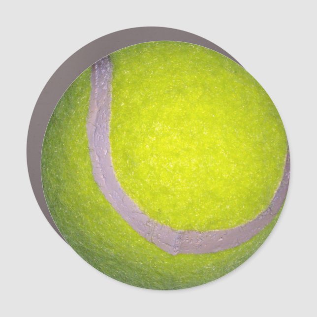 Yellow Round Fluffy Tennis Ball Car Magnet (Front)