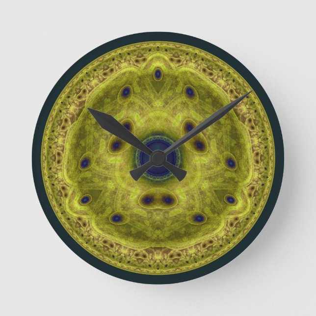 Yellow round fractal clock (Front)