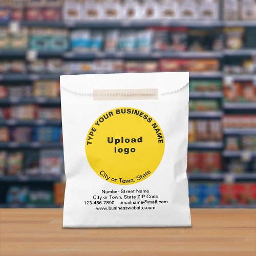 Yellow Round Shape Business Brand on Paper Bag