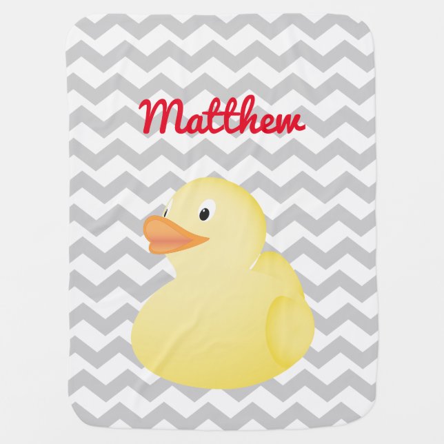 Yellow Rubber Duck baby blanket (Front)