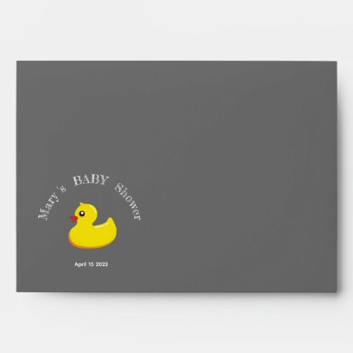 yellow rubber duck _ baby shower envelope