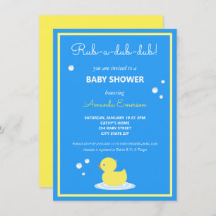 Yellow Rubber Duck Baby Shower Invitation