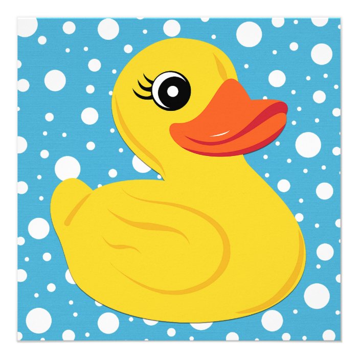 Yellow Rubber Duck Baby Shower Invitations