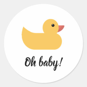 Yellow Rubber Duck Bath Ducky Oh Baby Shower Classic Round Sticker