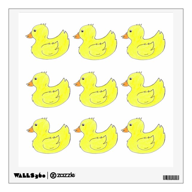 Yellow Rubber Duck Bathtub Toy Ducky Duckie Wall Decal (Front)