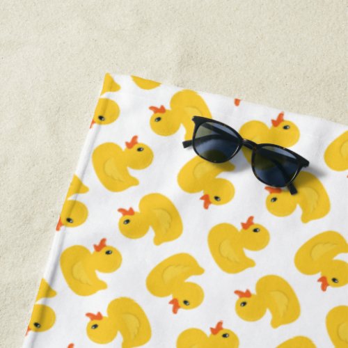 Yellow Rubber Duck Beach Towel