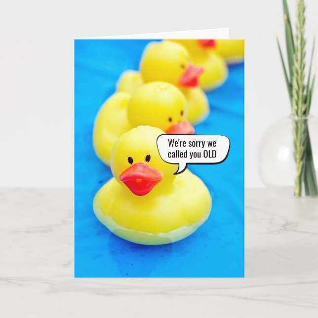 Yellow Rubber Duck Birthday Humor  Card (Front)