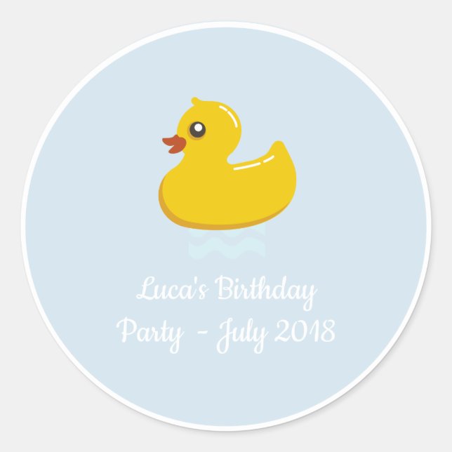 yellow rubber duck  -birthday party classic round sticker (Front)