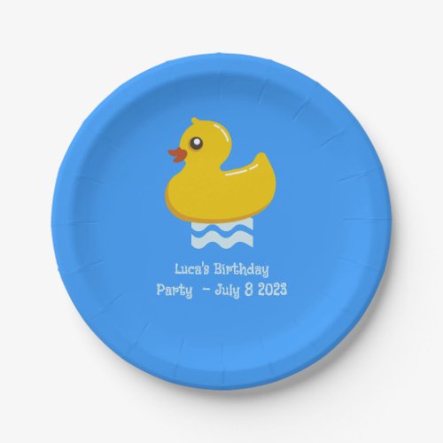 yellow rubber duck  _birthday party paper plate